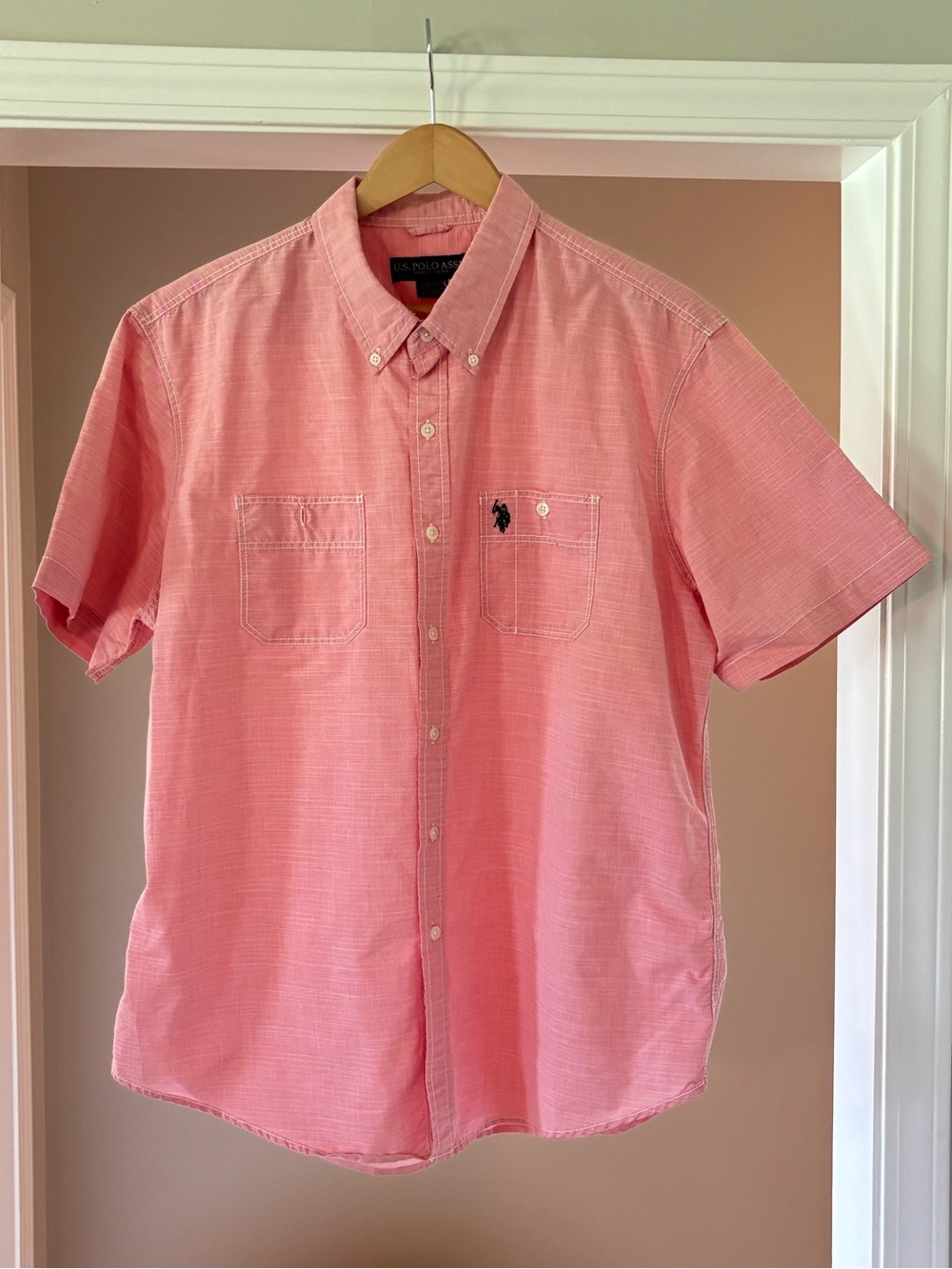 U.S. Polo Assn. Pink Short-Sleeve Button-Down Shirt